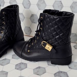 G by Guess Lace Up Quilted Combat Boots Guess GBG Los Angeles Size 10M